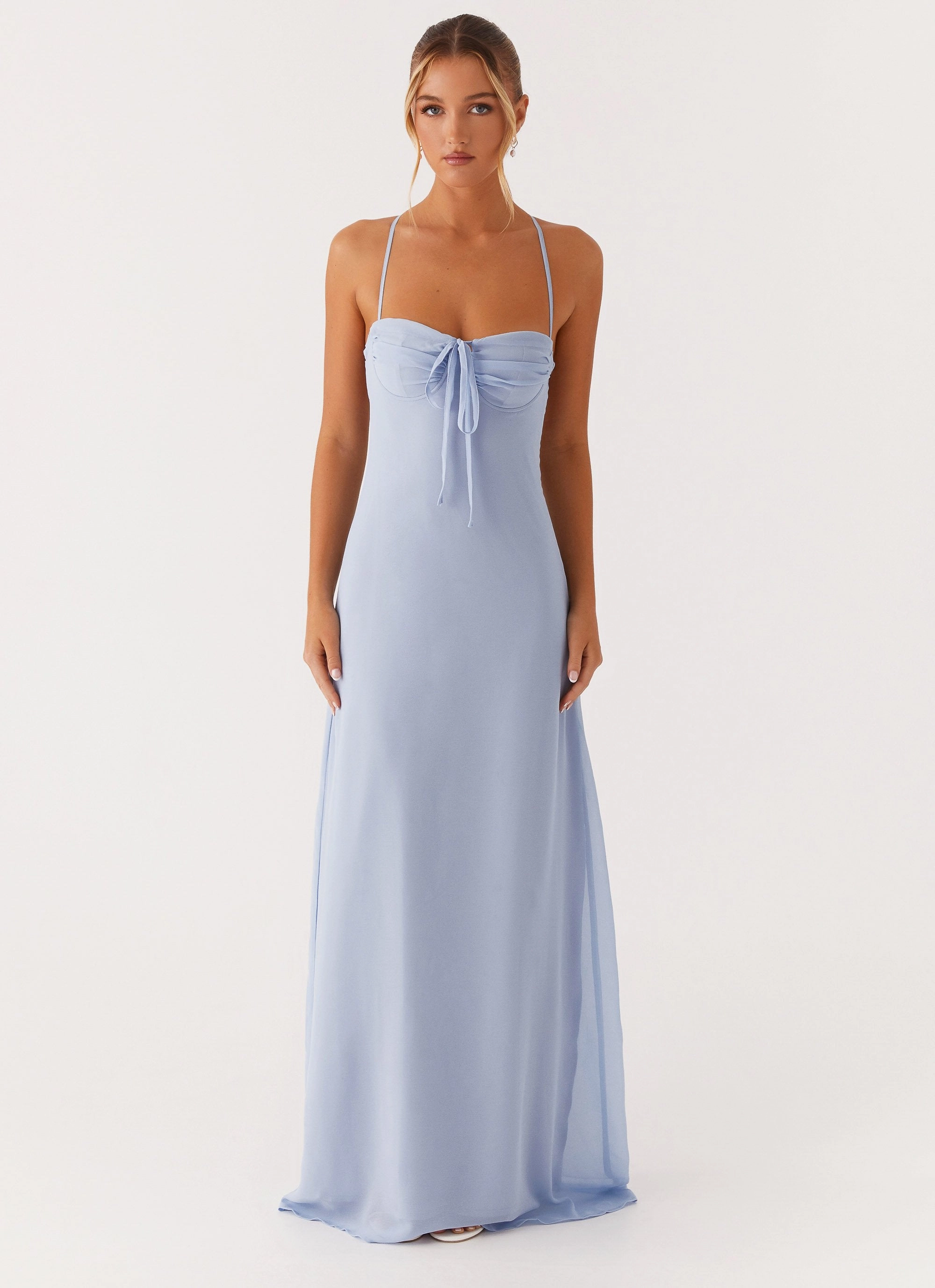 Aveline Bustier Maxi Dress - Blue Influencer-Style