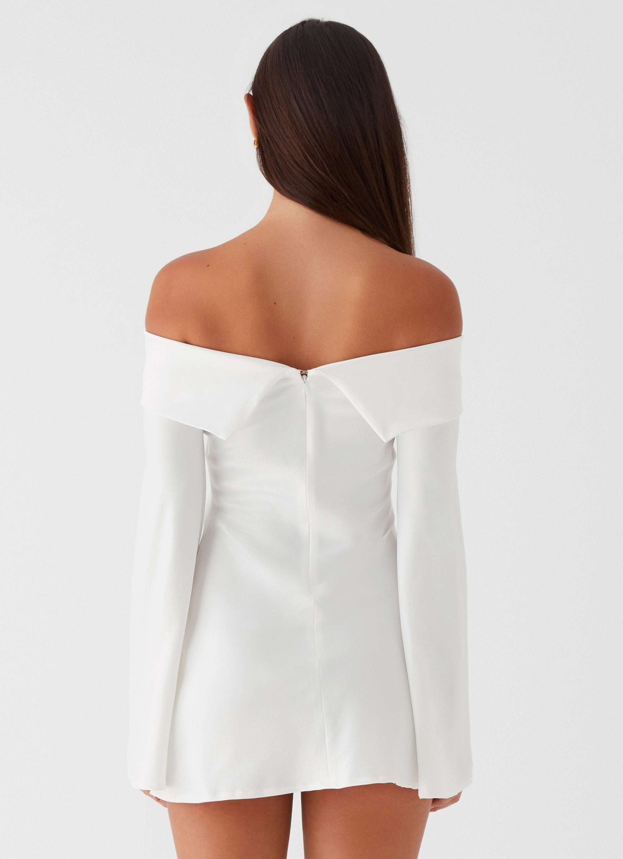 Smart Glide Lumina Long Sleeve Mini Dress - White