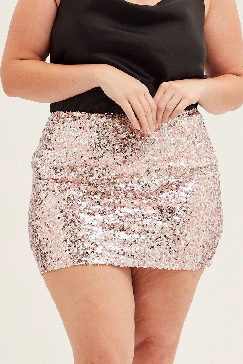 Light Wear Gold Sequin Mini Skirt