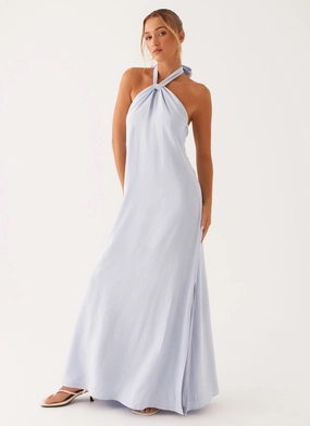 Golden Child Linen Maxi Dress - Blue Grab Quick
