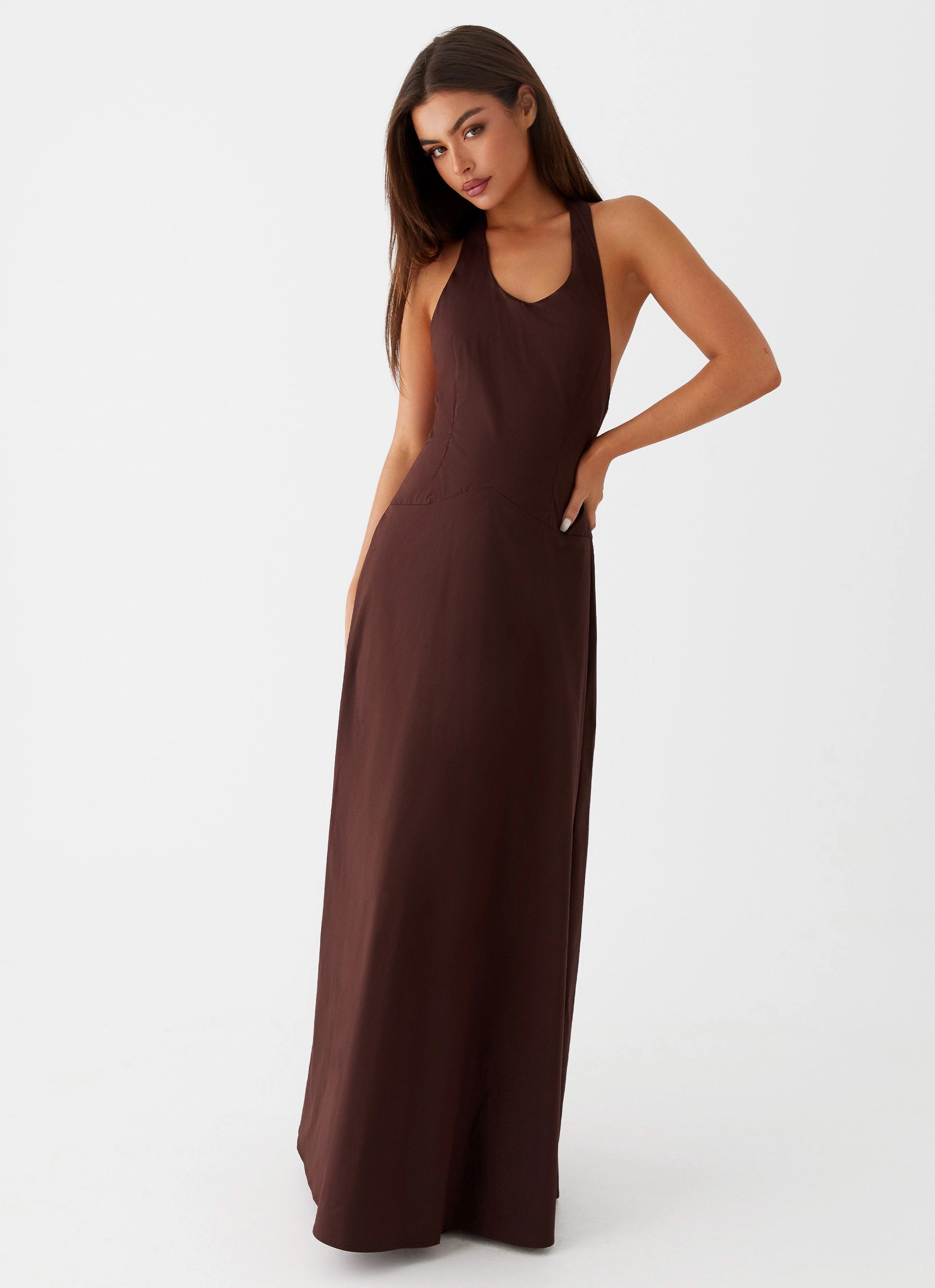 Vestige Maxi Dress - Chocolate Soft Glide Cool Palette