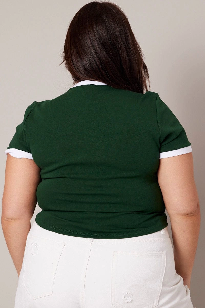Versatile Look Green Baby T-shirt Crew Neck Short Sleeve Graphic
