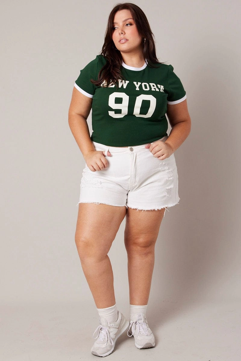 Green Baby T-shirt Crew Neck Short Sleeve Graphic Unique Design