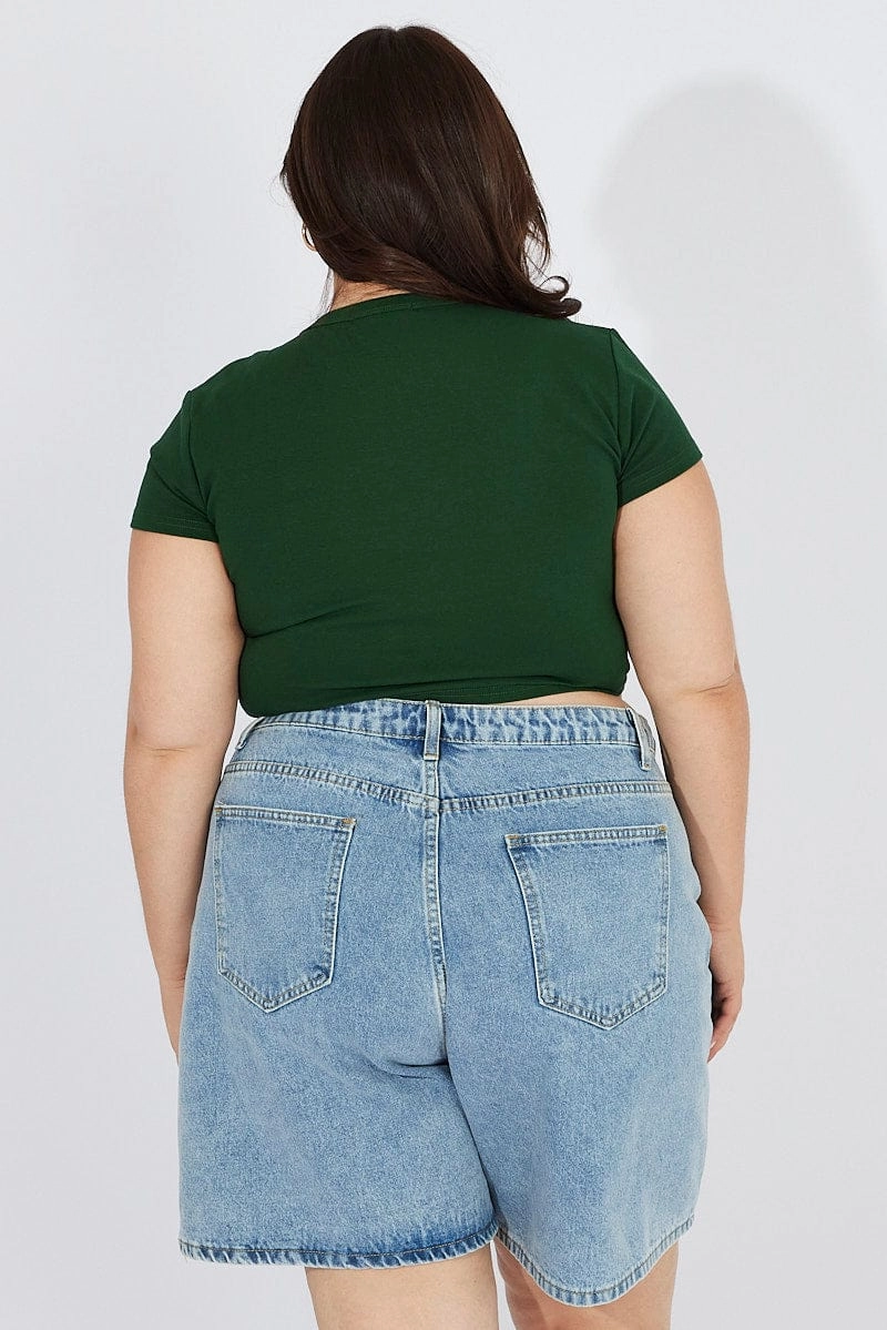 Green Graphic Baby T-shirt Short Sleeve Crew Neck Breathable Layer Fit