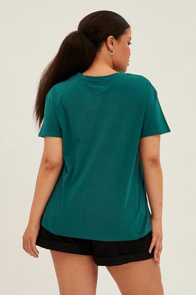 Green Graphic T-shirt Maui Cotton Casual Comfort Breathable Style