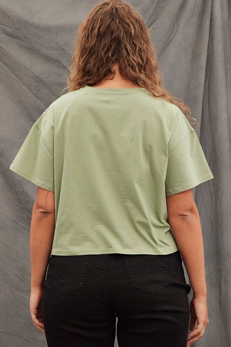 Green Graphic T-shirt Short Sleeve Arizona Western Casual Choice Wear