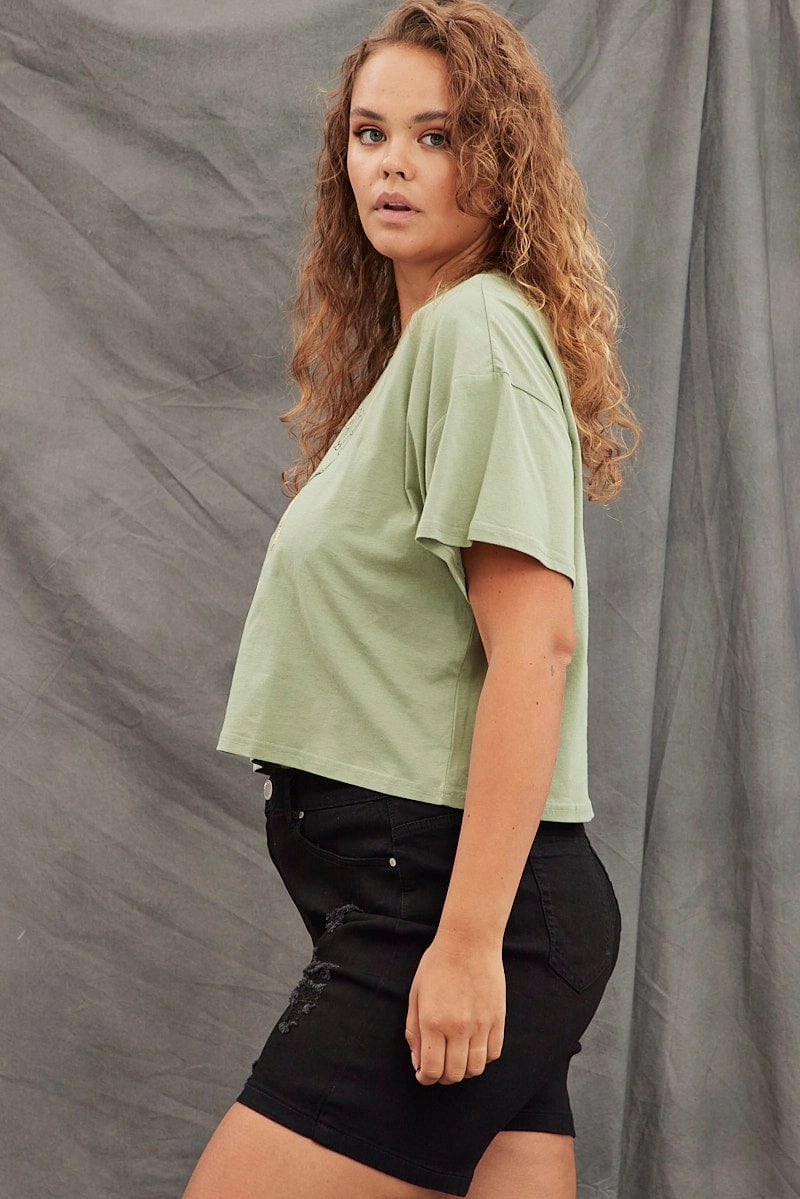 Anti Pilling Treatment Green Graphic T-shirt Short Sleeve Arizona Western