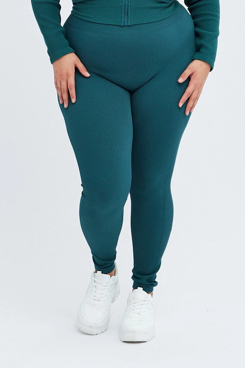 RecycledMaterial Green Leggings Seamless Activewear