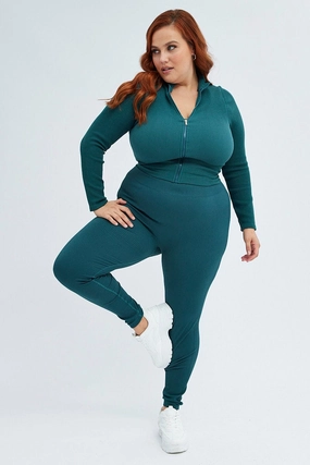 Green Leggings Seamless Activewear anti slip grip