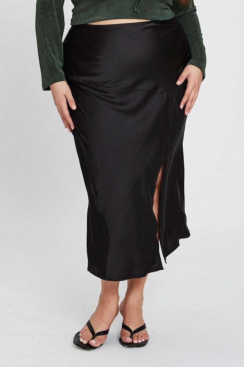 Unique Feature Seamless construction Green Midi Skirt