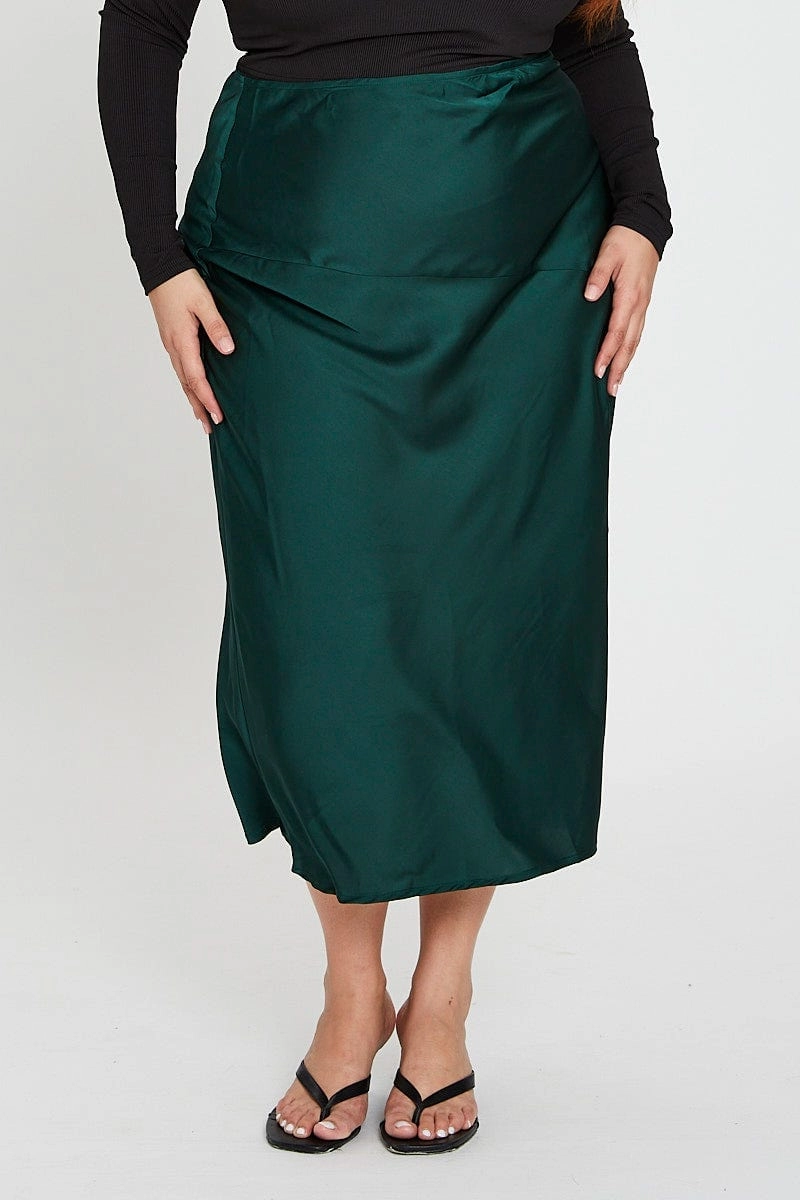 Green Midi Skirt Convertible Style