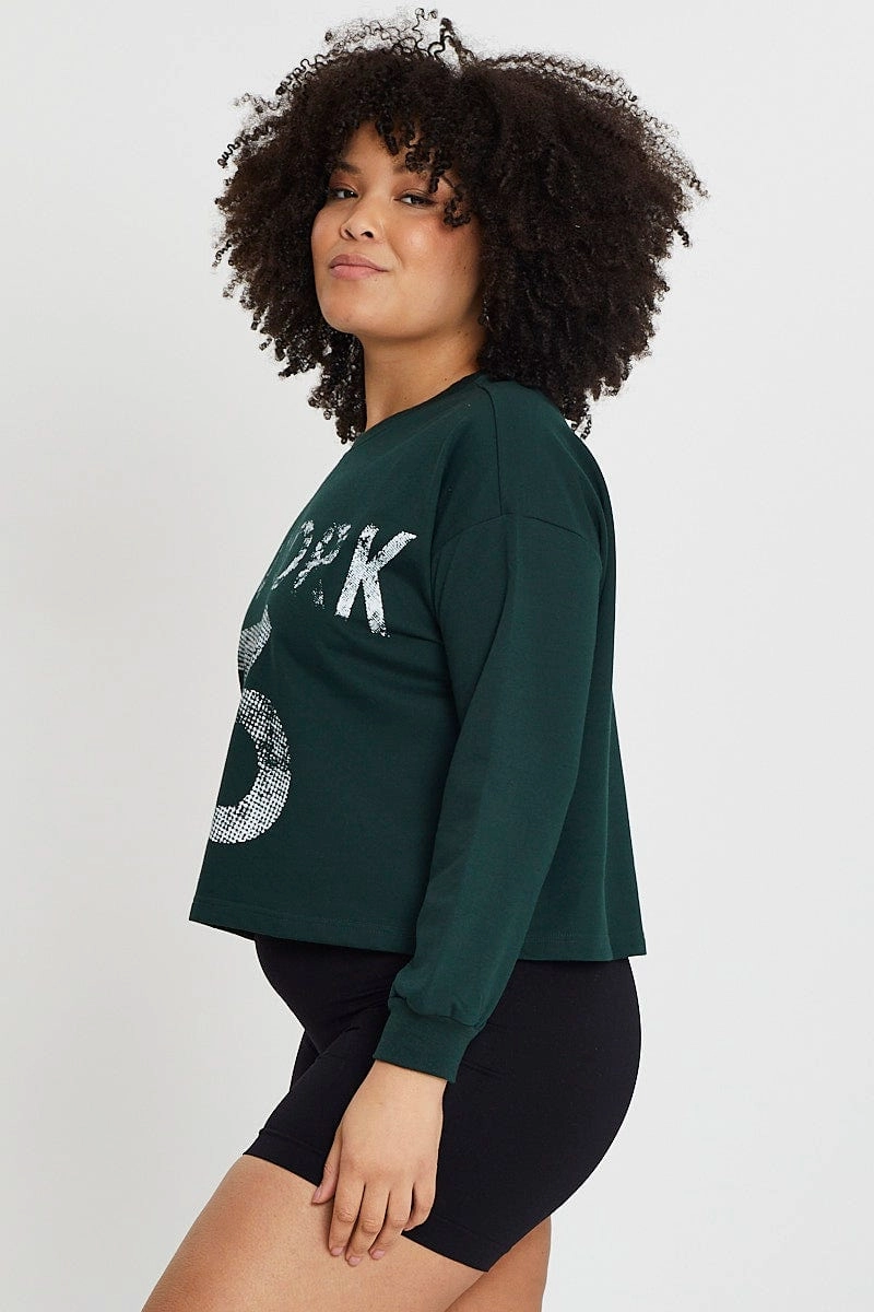 Green Sleeve Sweatshirt New York City Crew Neck Long Personalized Weekend Minimal
