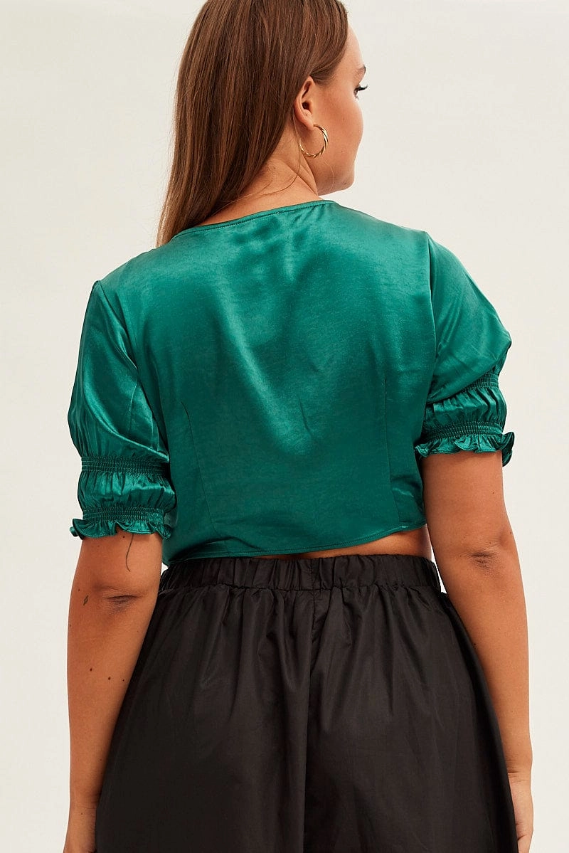 Green Tie Jacket Short Sleeve Bolero Satin Cool Climate Classic Cut