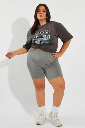 Active Comfort Form Fit Comfort Grey Bike Shorts Seamless