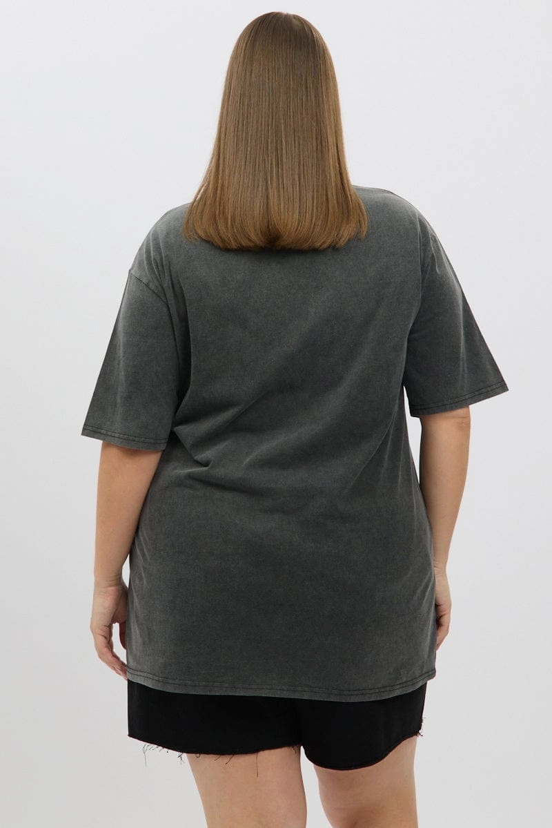 Comfy Top Casual Everyday Grey Graphic T Shirt Short Sleeve Crew Neck