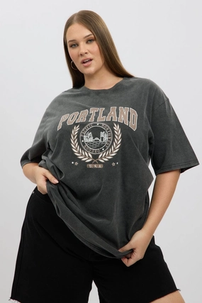 Grey Graphic T Shirt Short Sleeve Crew Neck SunProtectionFabric