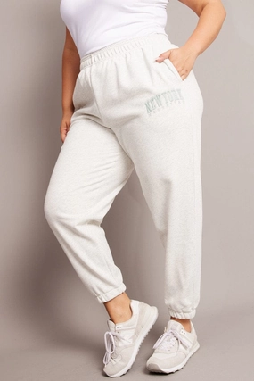 Grey Track Pants High Rise Moisture wicking Core Essential