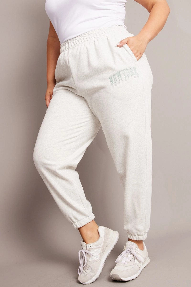 Grey Track Pants High Rise Moisture wicking Core Essential