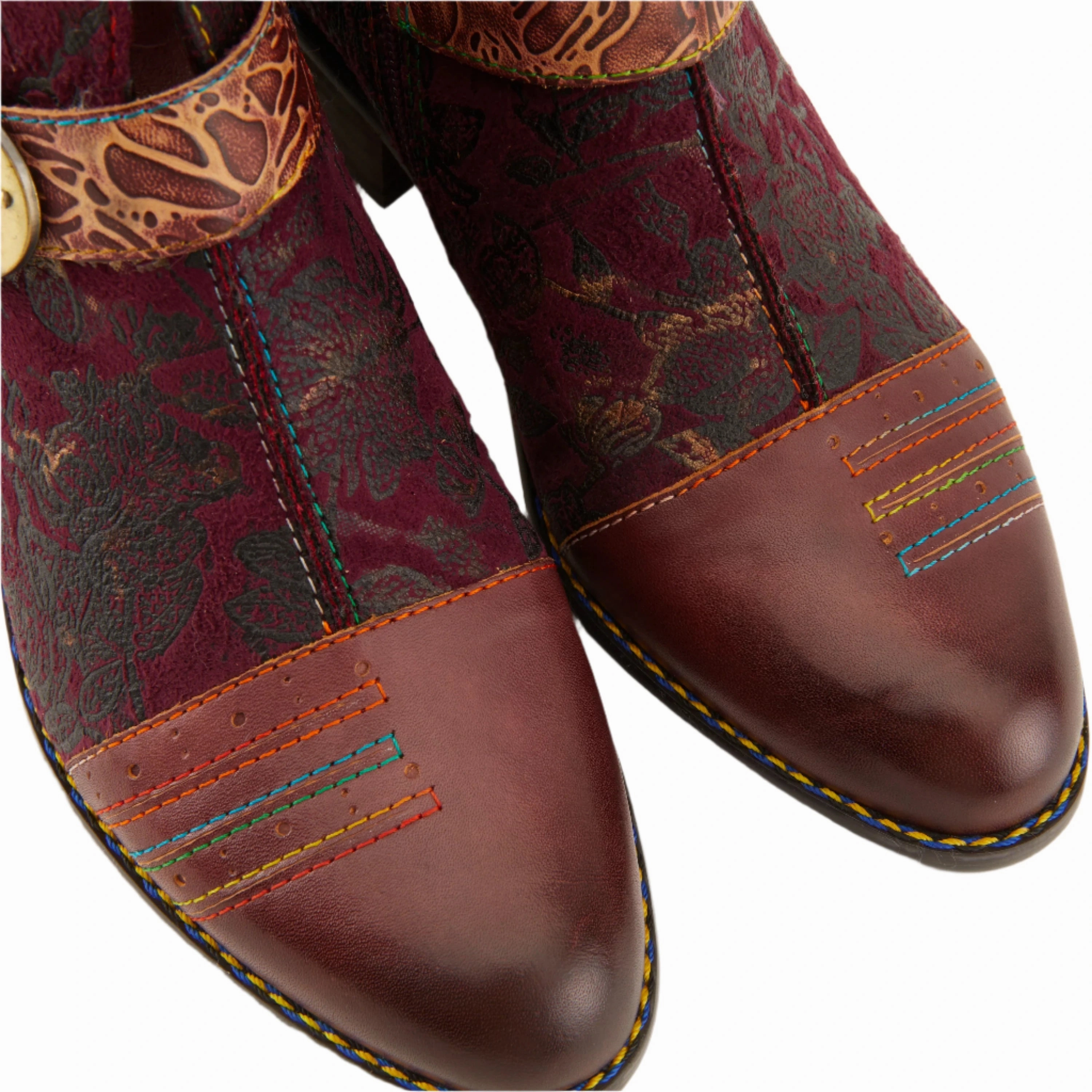 L'Artiste by Spring Step Women's Georgiana French Style Boot - Purple Multi Urban Trail Padded Shaft