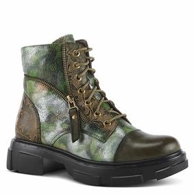 Spring Step Women's L'Artiste Carnelian Boot - Olive Multi Rugged Function