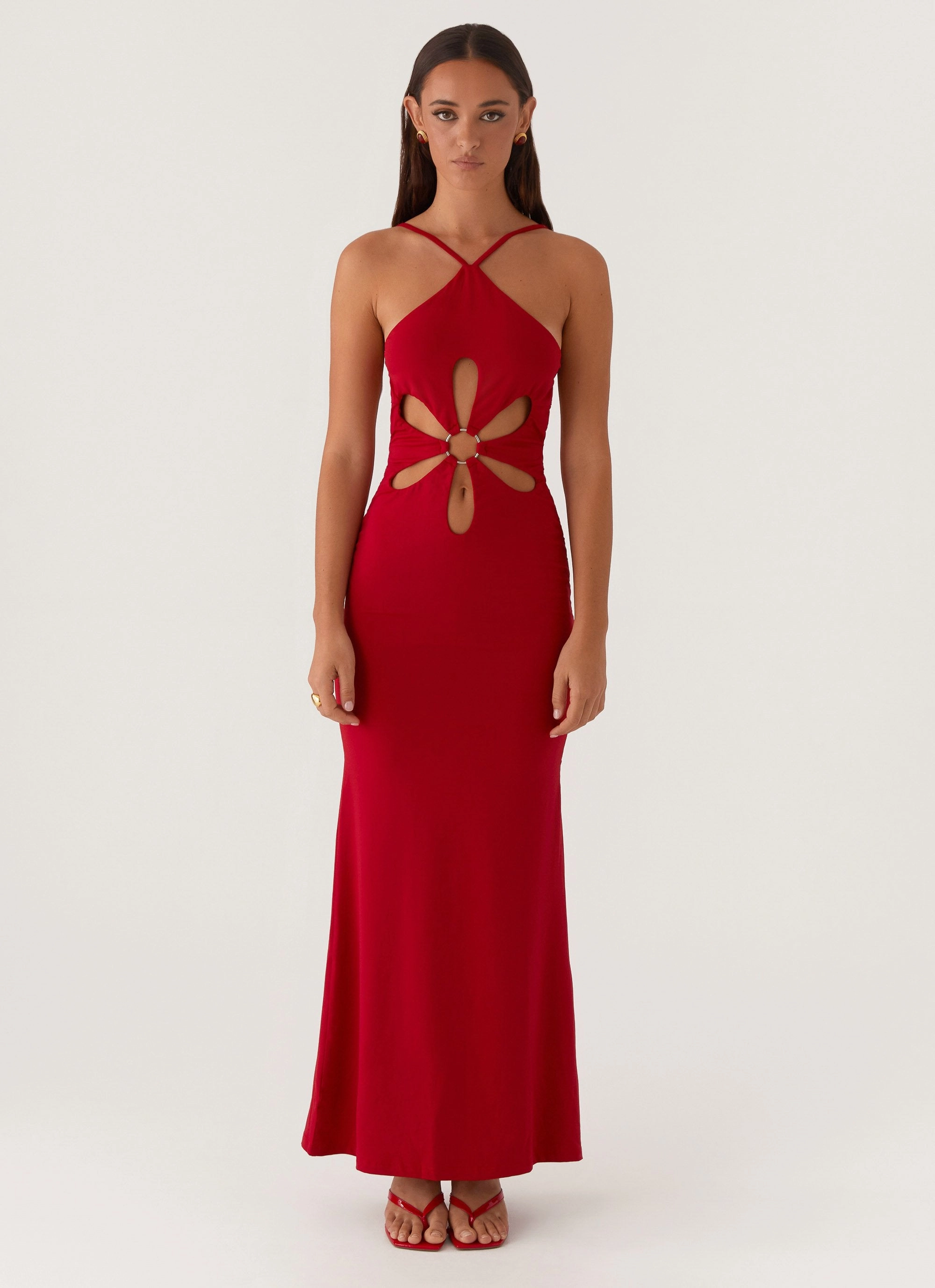 Grow Together Maxi Dress - Red Flawless Waistband