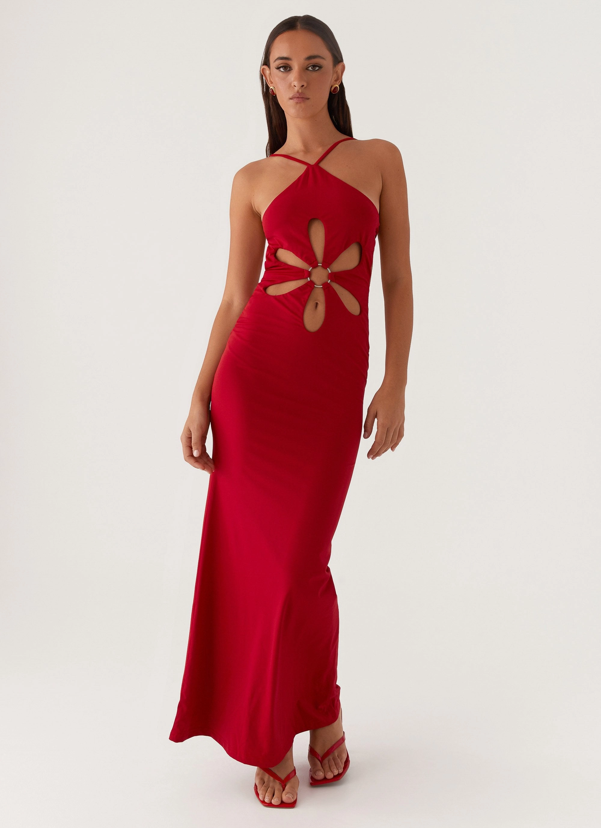 Grow Together Maxi Dress - Red Sophisticated Tailoring Blush Glow