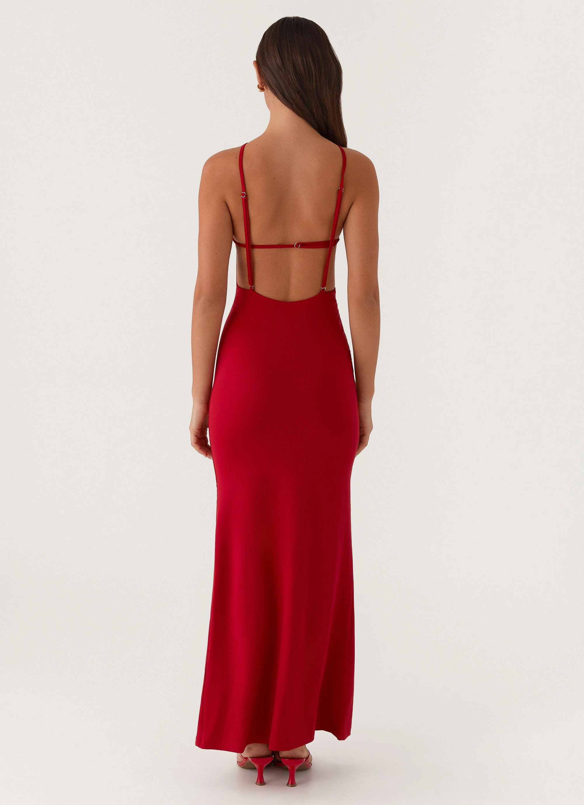 Grow Together Maxi Dress - Red Comfortable Waist Design Fit Effortless Layer Wear