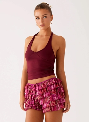Skinny Fit Entertain Me Bloomer Shorts - Lavender Lagoon