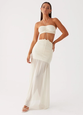Soft Cut Clover Cut Out Maxi Dress - Lemon