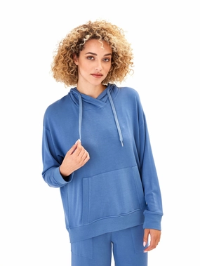 Madge Feather Fleece Pullover Hoodie Abrasion Resistant Edging Water Based Coating