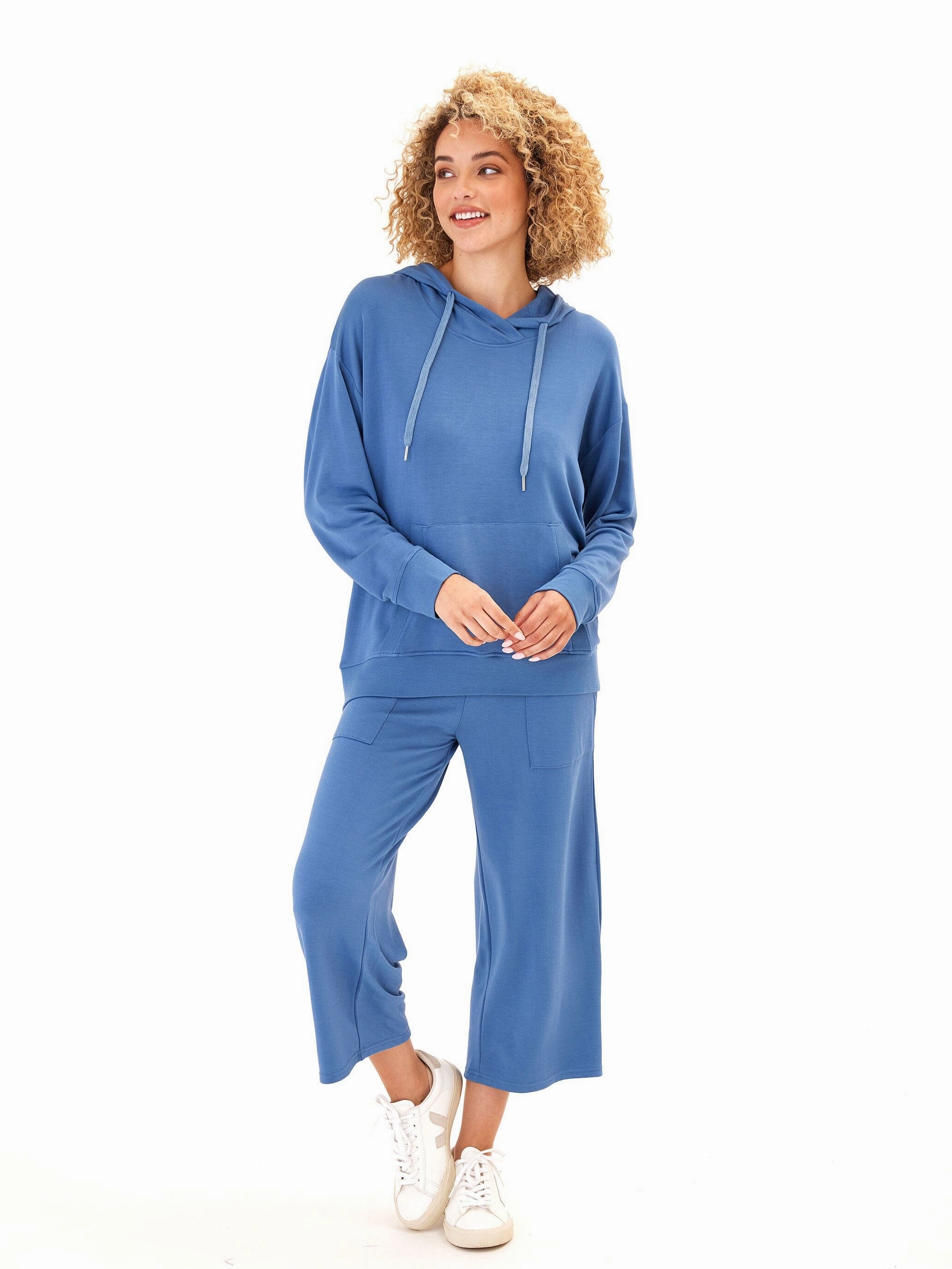 Madge Feather Fleece Pullover Hoodie Quick Wear Fit Adjustable Hood System