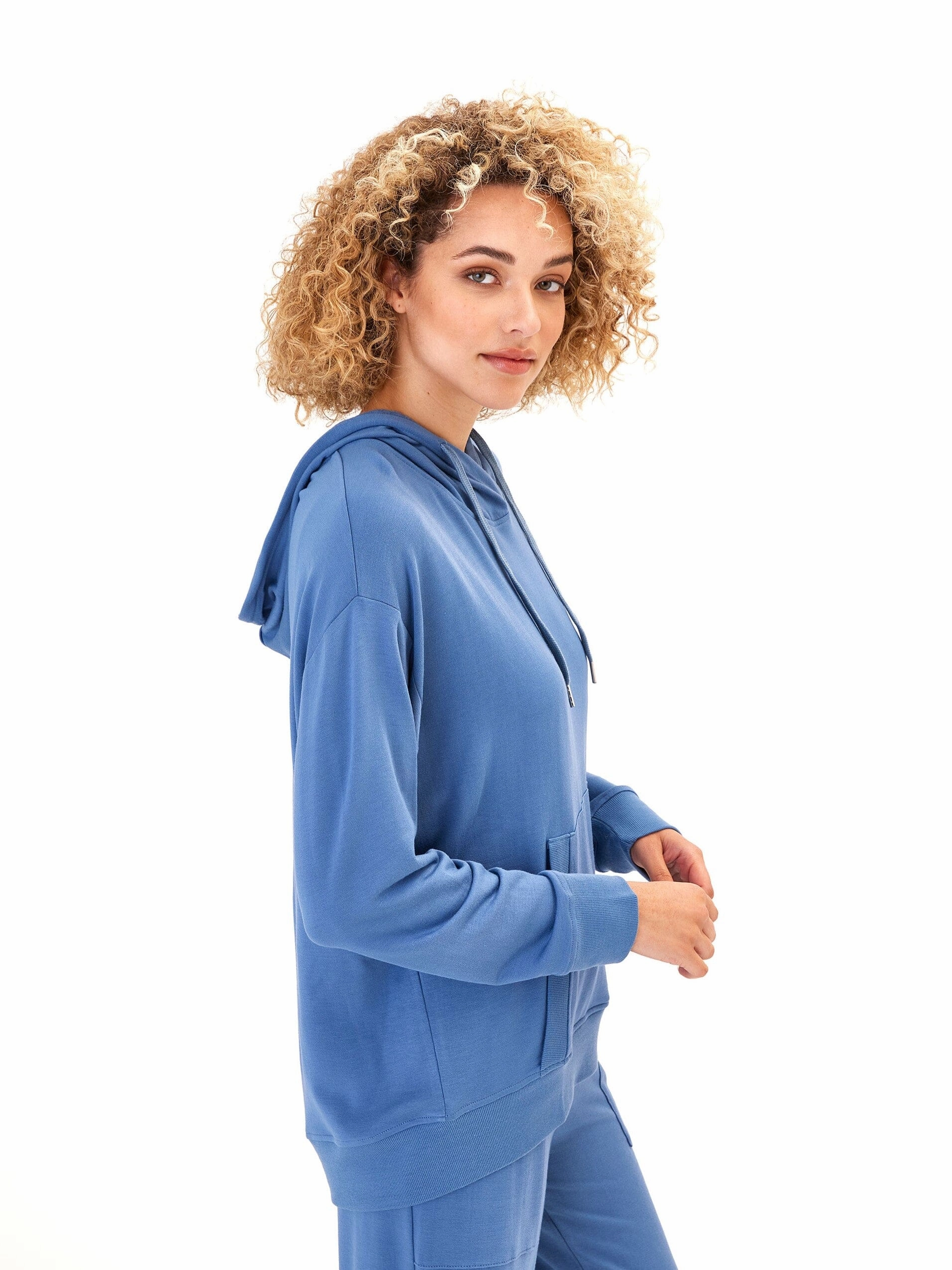 Madge Feather Fleece Pullover Hoodie Layered construction Layered Comfort Look