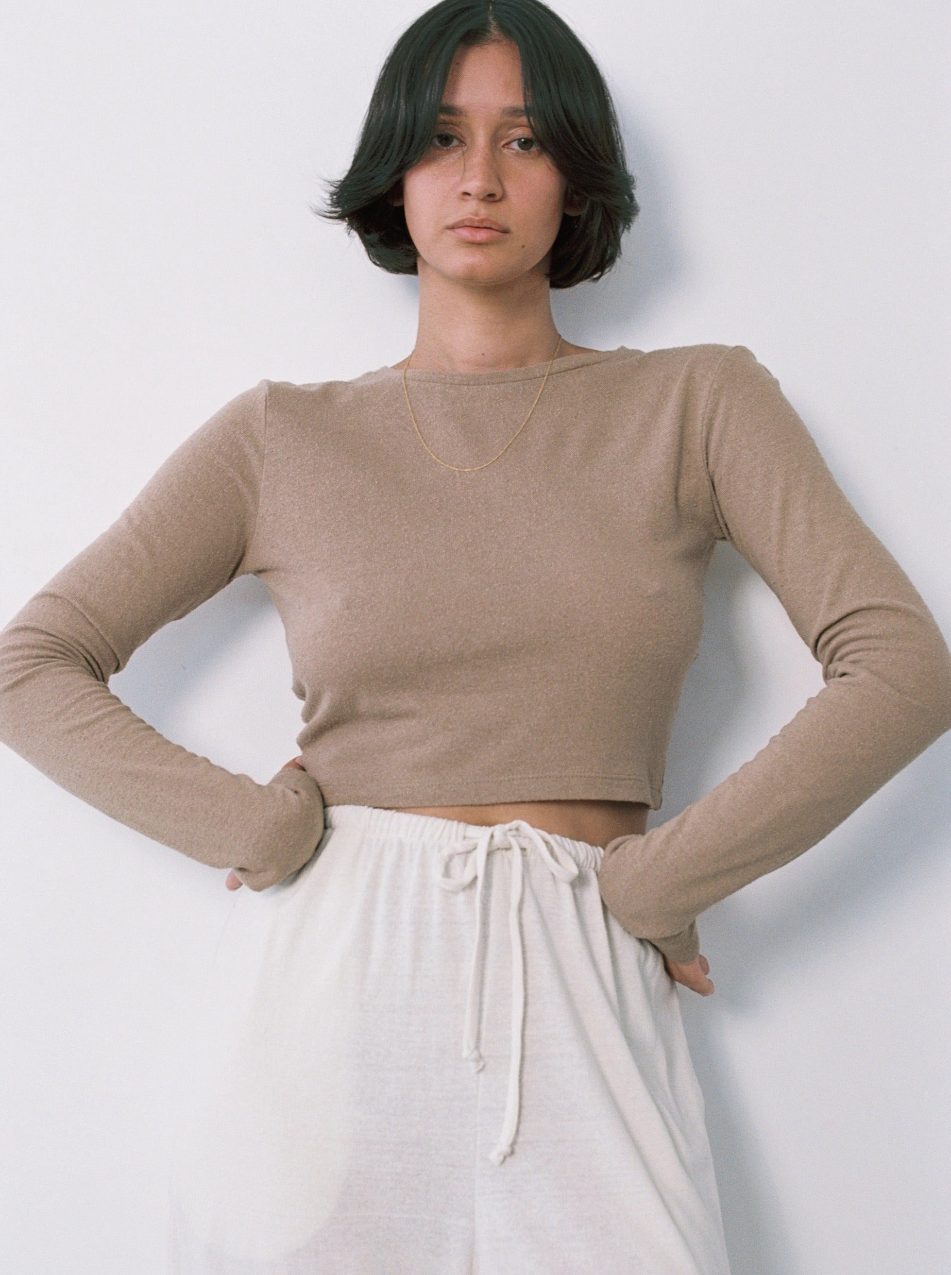 Comfort Fit Design Lia Top, Regen Silk Noil Jersey, Tea