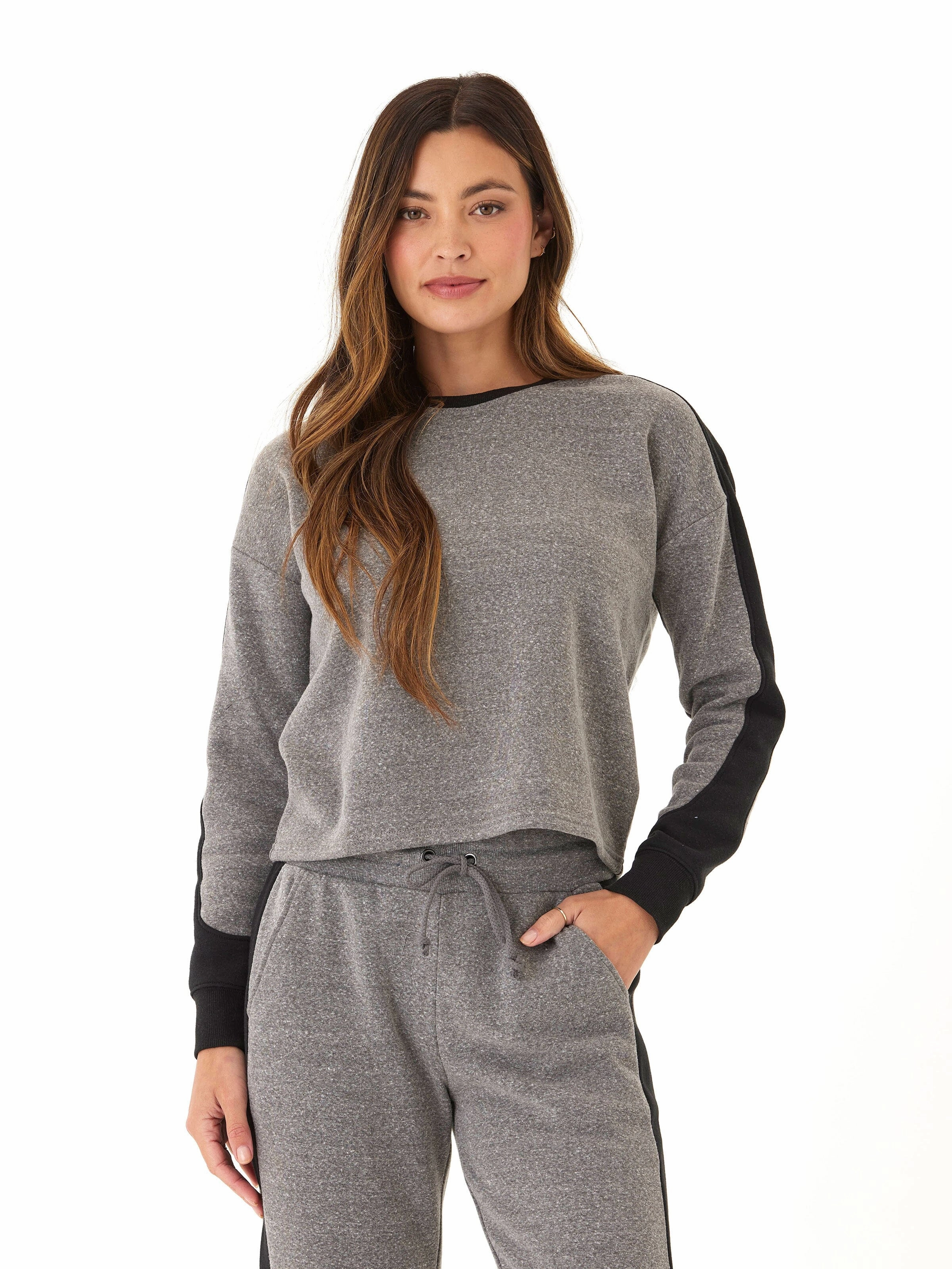 Sadia Triblend Fleece Colorblock Pullover Reinforced Elbow Padding