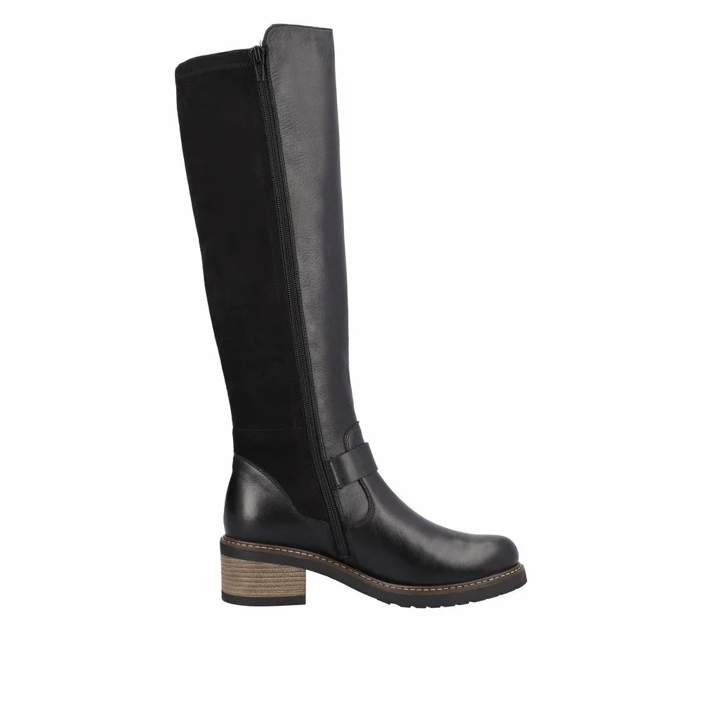 Mud Resistant Weekend Wanderer Remonte by Rieker Women's Aida Tall Boot - Black