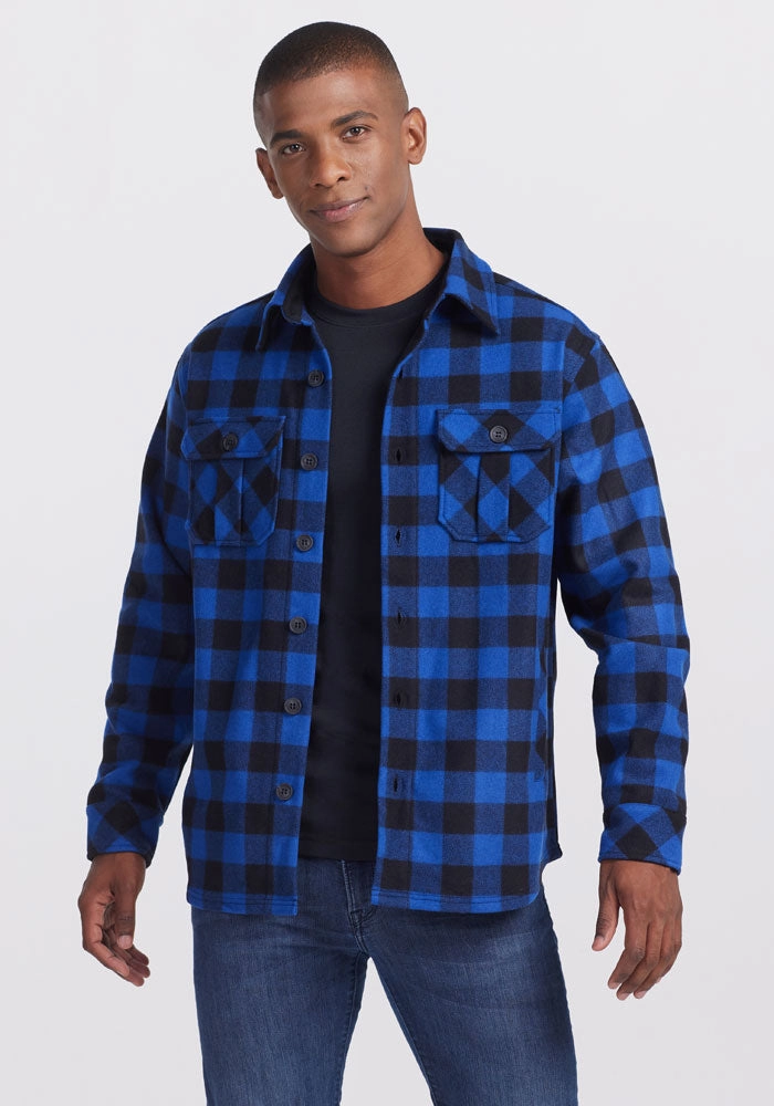 Modular Layering System High Collar Style Burlington Jacket ? Final Sale Deals! - Bright Blue Black