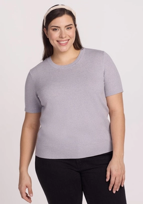 Anna Crew Sweater - Mist Travel Bold
