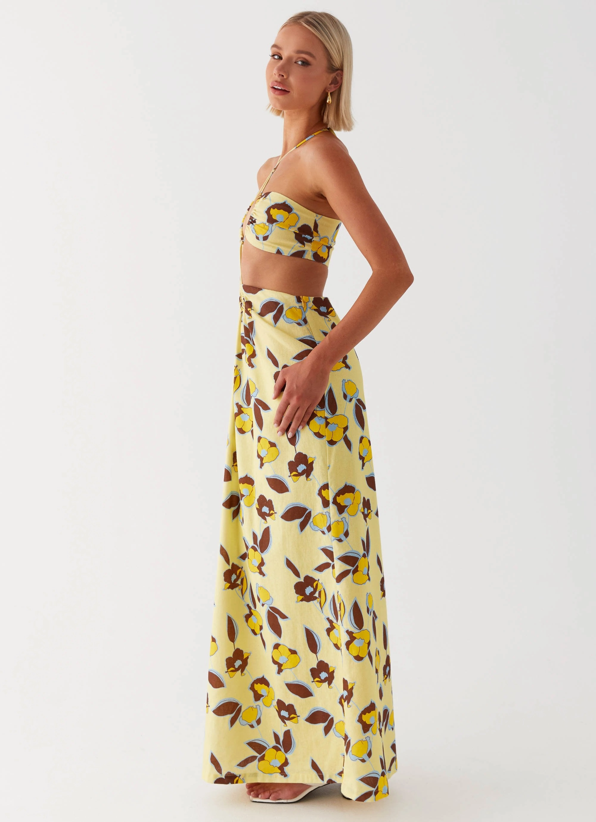 Semi Fit Nora Linen Maxi Dress - Primrose