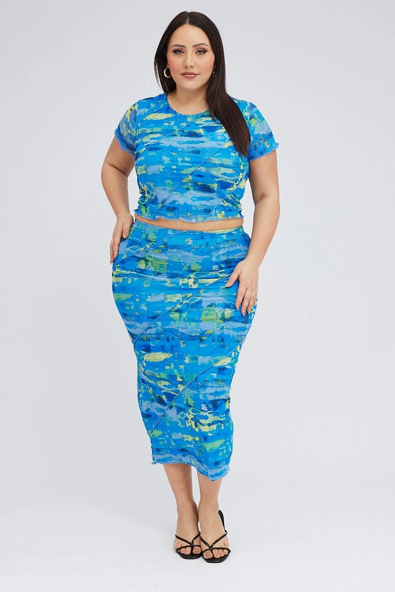 Multi Abstract Mesh Skirt Seam Detail Soft Motion