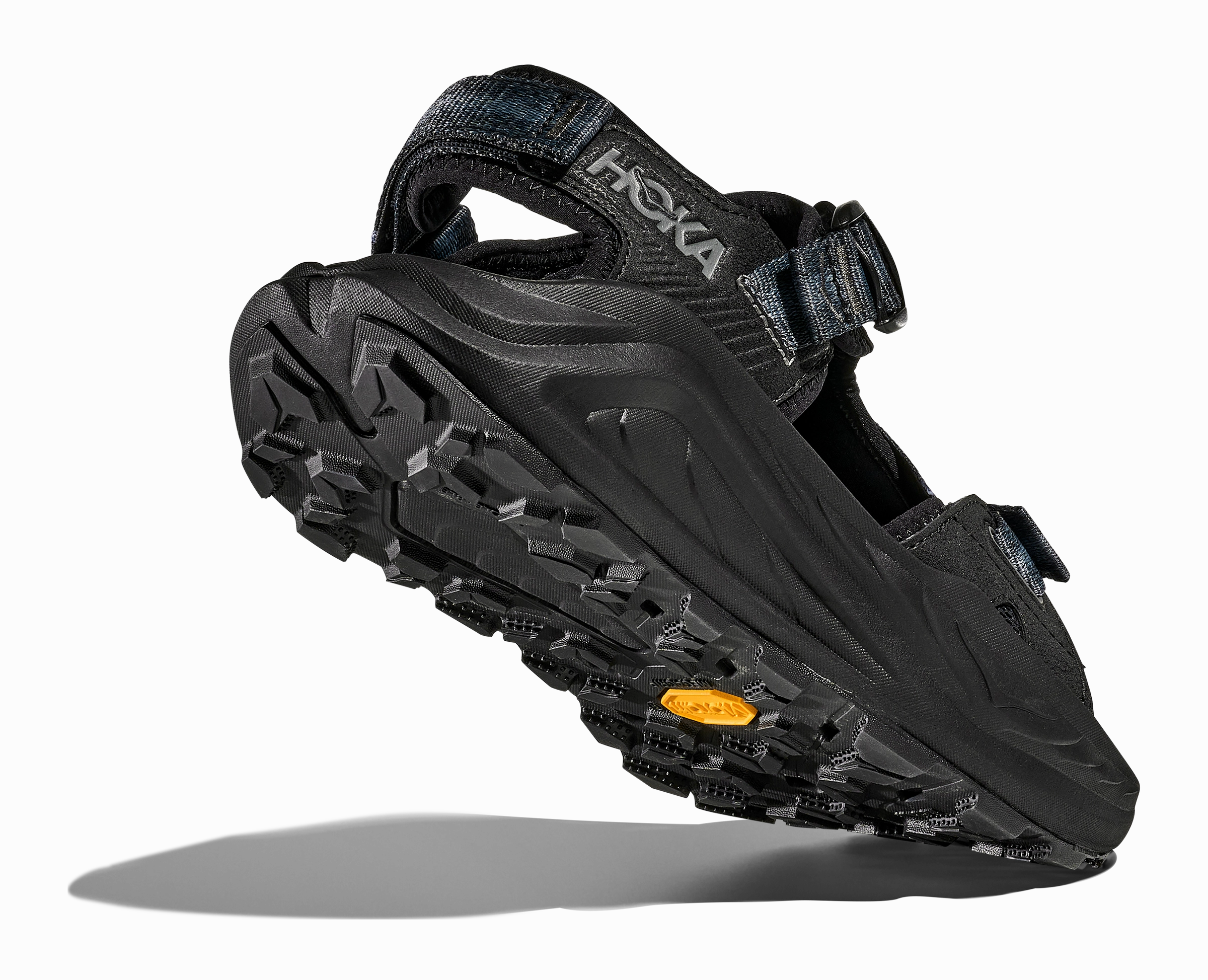 Sand Free Footbed Summer Footwear Essentials HOKA Men's Infini Adventure Hiking Sandal - Black/Black