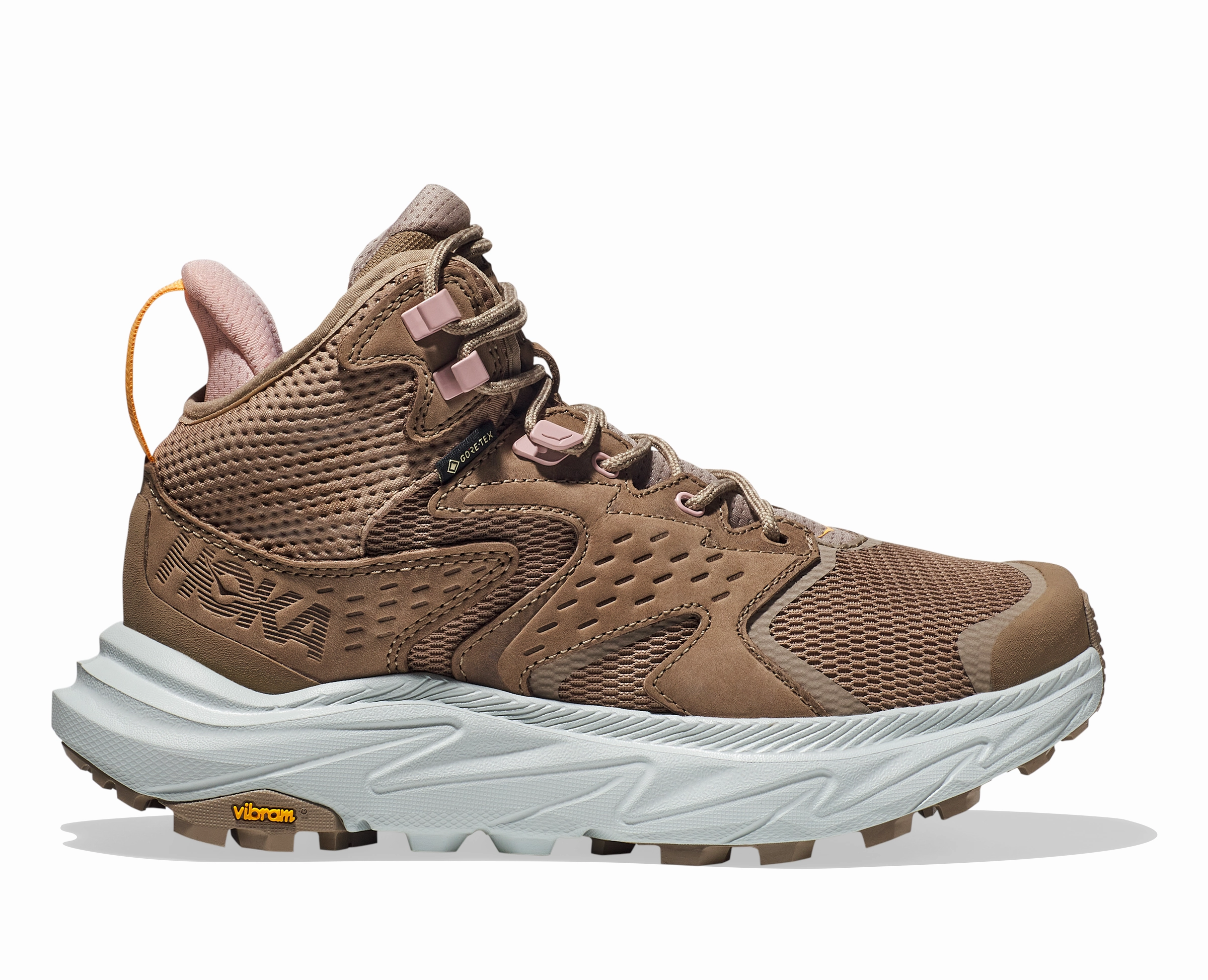 Hoka Women's Anacapa 2 Mid GORE-TEX Waterproof - Dune/Ice Flow Soft Material Sport Touch