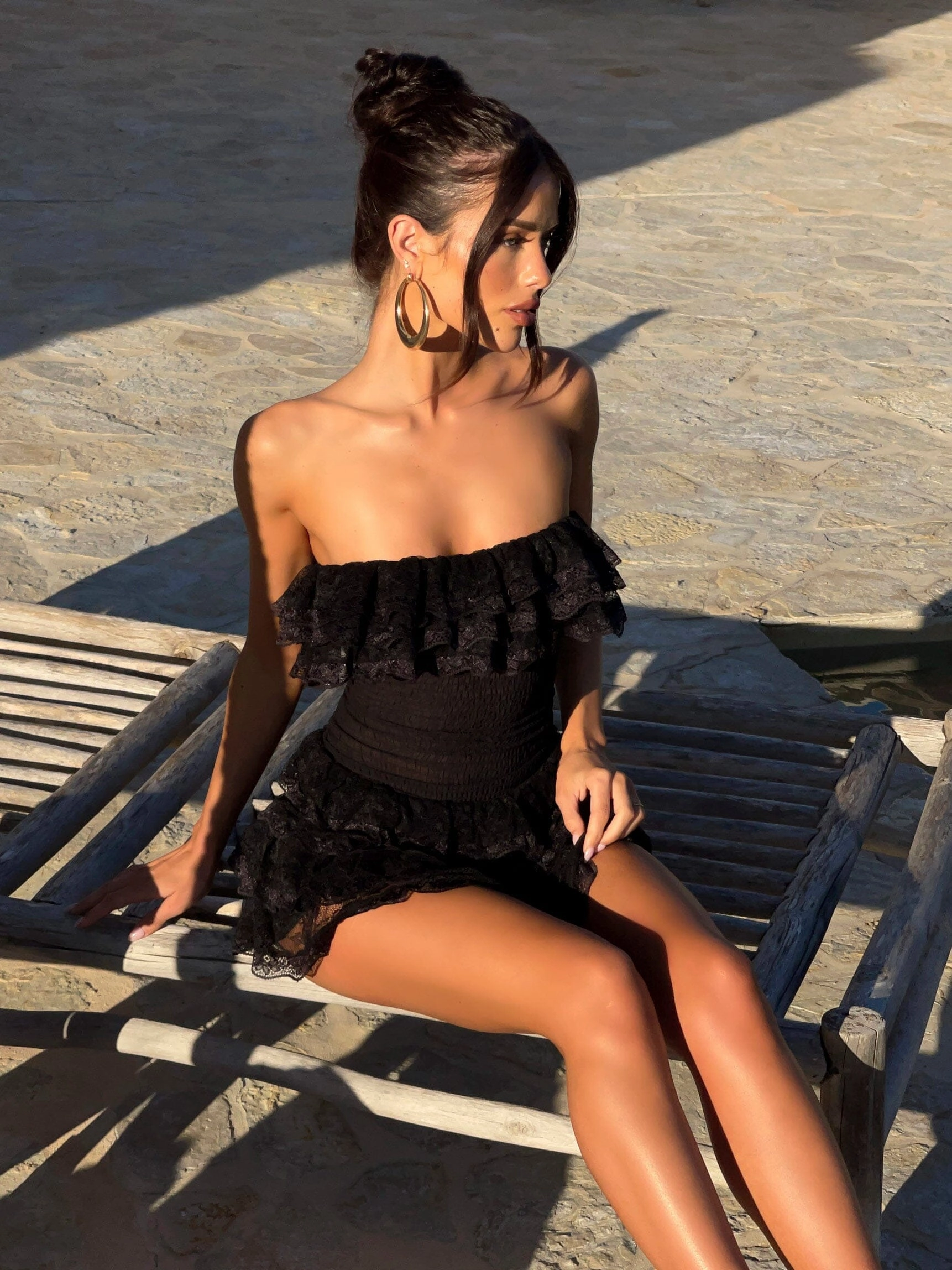 Knot-Detail HOLI MINI DRESS BLACK