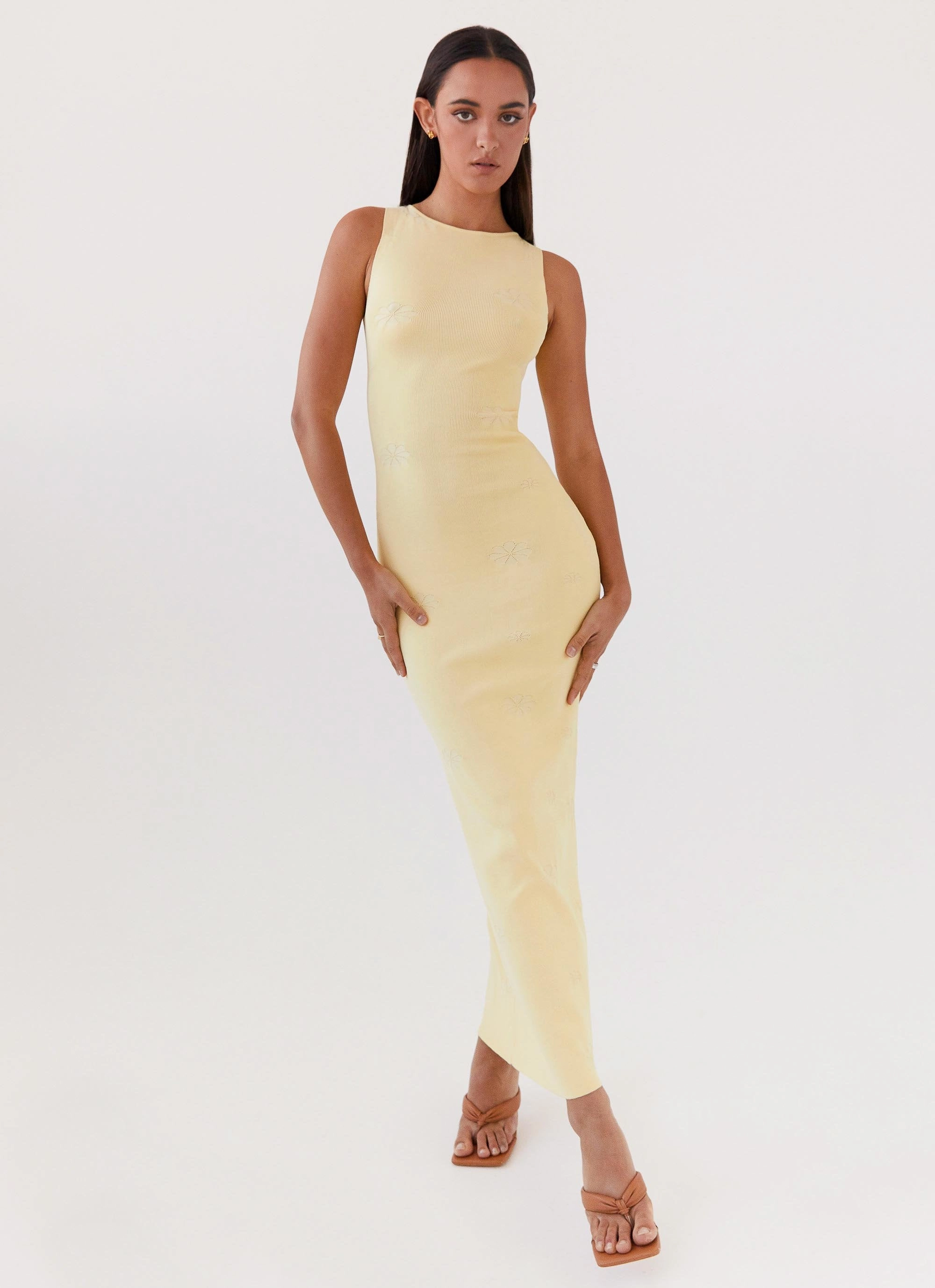 Holly Knit Maxi Dress - Yellow Travel Light