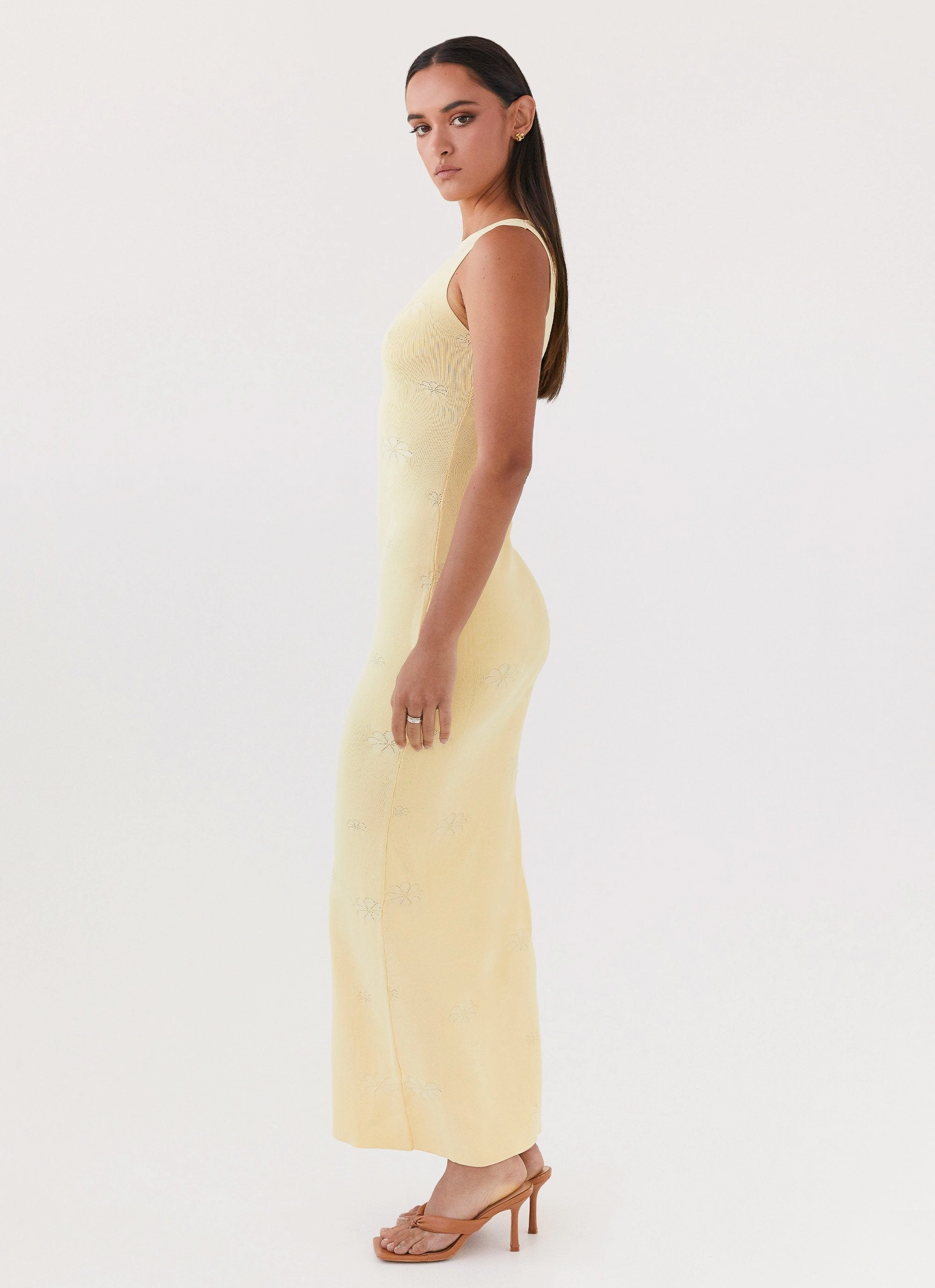 Perfect Fit Wear Wide Swing Holly Knit Maxi Dress - Yellow