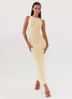 Holly Knit Maxi Dress - Yellow Travel Light