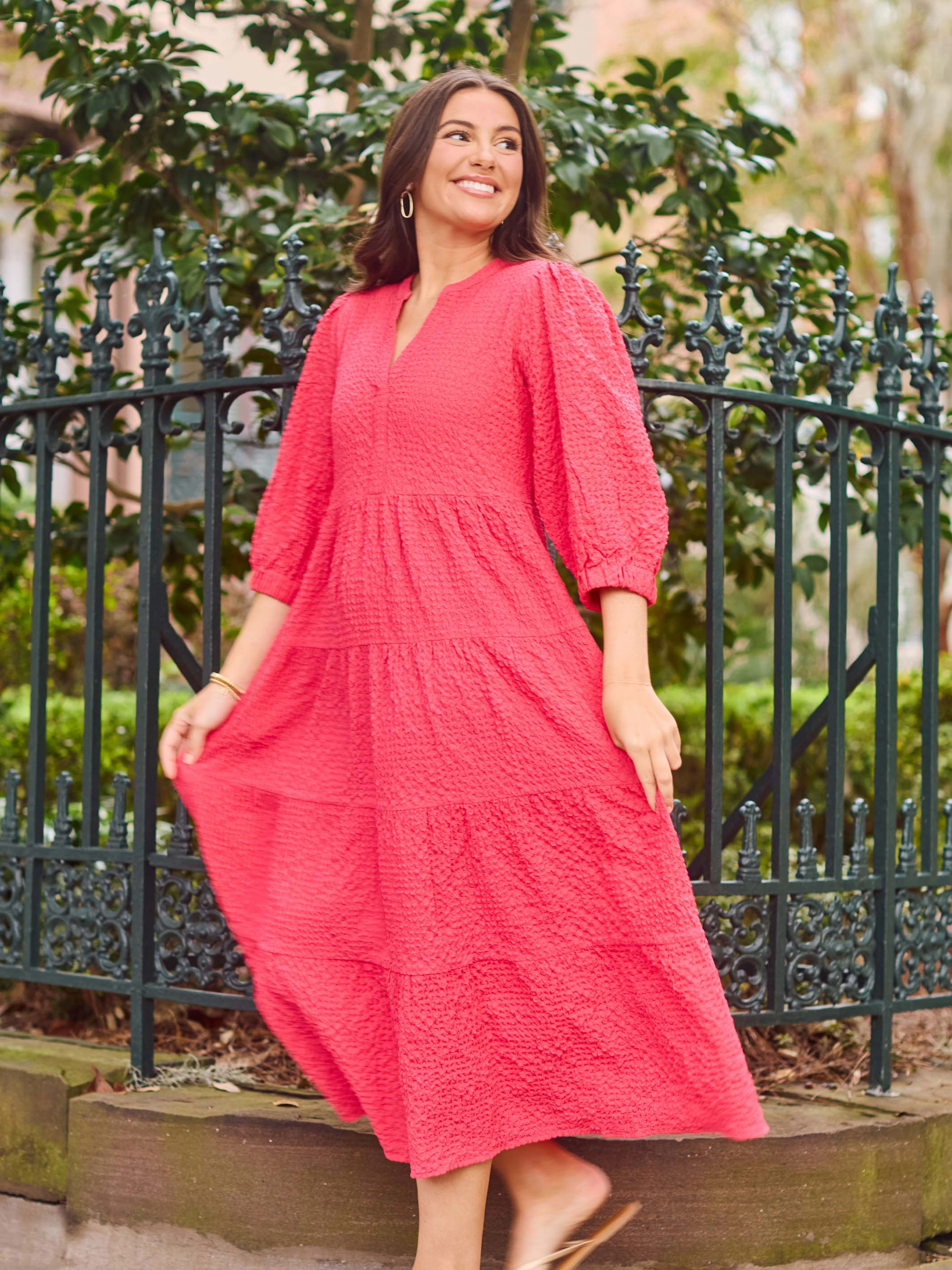 Flattering Waist Fit Comfy Wear FINAL SALE - Cameron Dress | Pink