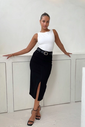 Easy Movement HUDSON MIDI SKIRT BLACK
