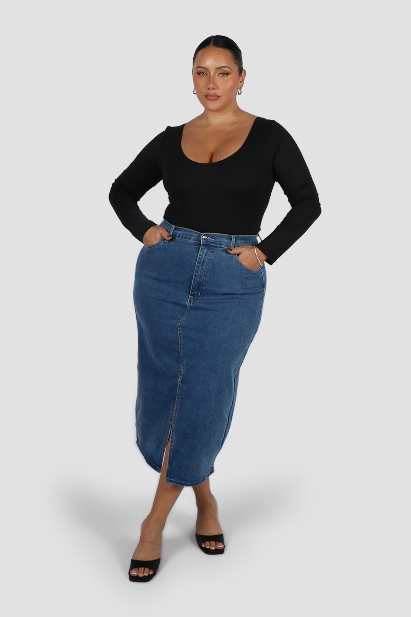 Fashion Forward HUDSON MIDI SKIRT DEEP BLUE