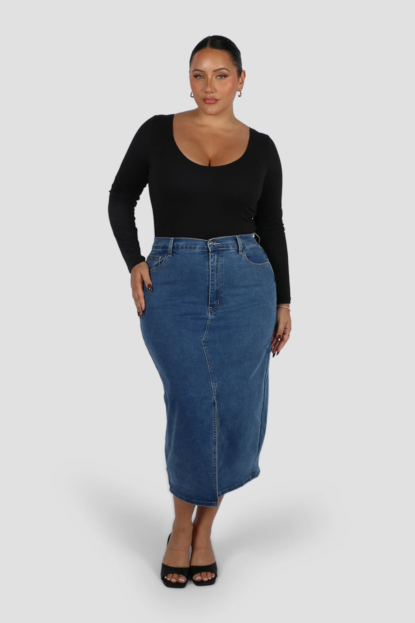HUDSON MIDI SKIRT DEEP BLUE Classic Mood