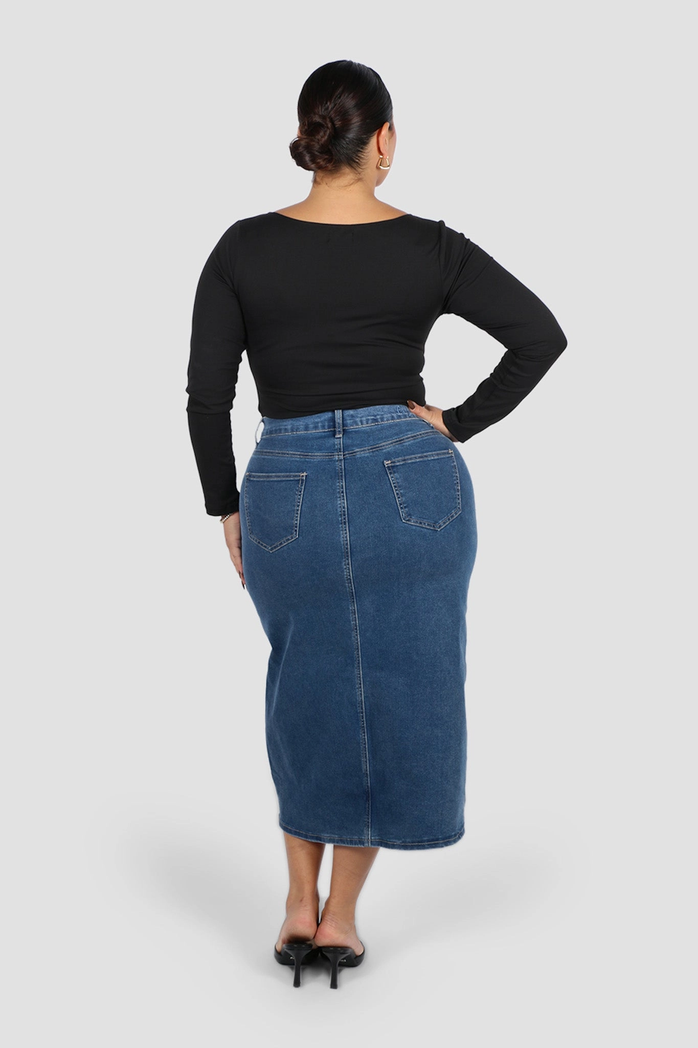 Relaxed Mood Classic Touch HUDSON MIDI SKIRT DEEP BLUE